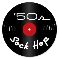 Big Dot of Happiness 50's Sock Hop - 1950s Rock N Roll Party Circle Sticker Labels - 24 Count