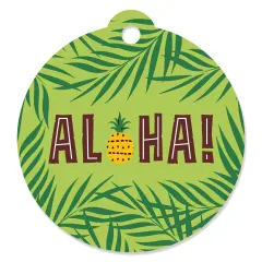 Big Dot of Happiness Tiki Luau - Tropical Hawaiian Summer Party Favor Gift Tags (Set of 20)