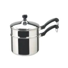 Farberware Classic Stainless Steel Covered Saucepan with Boiler 2 Qt