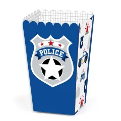 Big Dot of Happiness Calling All Units - Police - Cop Birthday Party or Baby Shower Favor Popcorn Treat Boxes - Set of 12