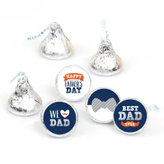 Big Dot of Happiness Happy Father's Day - We Love Dad Party Round Candy Sticker Favors - Labels Fits Chocolate Candy (1 sheet of 108)