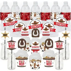Big Dot of Happiness Western Hoedown - Wild West Cowboy Party Favors and Cupcake Kit - Fabulous Favor Party Pack - 100 Pieces