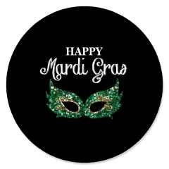 Big Dot of Happiness Mardi Gras - Masquerade Party Circle Sticker Labels - 24 Count