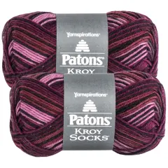 (Pack of 2) Patons Kroy Socks Yarn-Amethyst Stripes