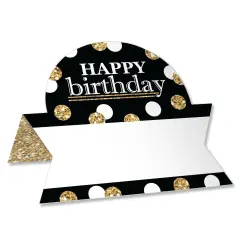 Big Dot of Happiness Adult Happy Birthday - Gold - Birthday Party Tent Buffet Card - Table Setting Name Place Cards - Set of 24