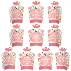 Big Dot of Happiness Girl Little Pumpkin - Table Decorations - Fall Birthday Party or Baby Shower Fold and Flare Centerpieces - 10 Count