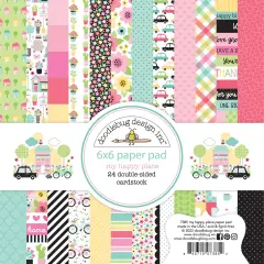 Doodlebug Double-Sided Paper Pad 6"X6" 24/Pkg-My Happy Place, 12 Designs