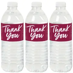 Big Dot of Happiness Burgundy Elegantly Simple - Guest Party Favors Water Bottle Sticker Labels - Set of 20