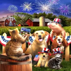 Sunsout Say Cheese 300 pc Fourth of July Jigsaw Puzzle 28841