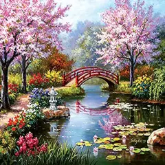 Sunsout Japanese Garden in Bloom 1000 pc Jigsaw Puzzle 36632