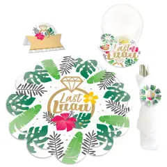 Big Dot of Happiness Last Luau Tropical Bachelorette Party & Bridal Shower Paper Charger and Table Decorations - Chargerific Kit - Place Setting for 8