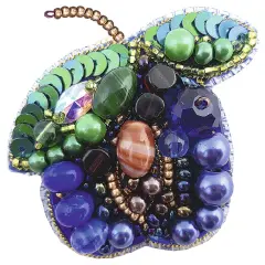 BP-277C Beadwork kit for creating brooch Crystal Art "Plum"