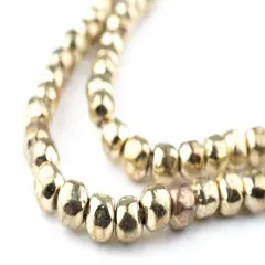 The Bead Chest Gold Rounded Nugget Beads 6mm, Full Strand of Quality Metal Spacers for DIY Jewelry Design