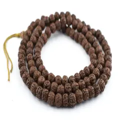 The Bead Chest 10mm Rudraksha Mala Beads - 108 Authentic Nepali Prayer Rosary Beads