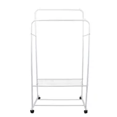 Industrial Pipe Metal Clothes Rail Heavy Duty Garment Hanging Rack Shoe