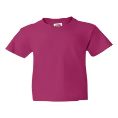 12 Pack: Fruit of the Loom&reg; Youth Short Sleeve Crew Neck T-Shirt Cyber pink