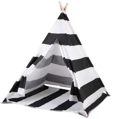 Black & white Tent Indian Teepee Playhouse Foldable Kids Play Tent