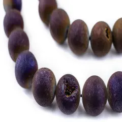 The Bead Chest Purple Round Druzy Agate Beads 14mm Gemstone 16 Inch Strand