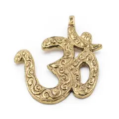 TheBeadChest Brass Om Pendant (65x65mm)