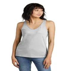 District&reg; Women&rsquo;s Perfect Blend CVC V-Neck Tank Light heather grey