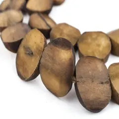 The Bead Chest Brown Bone Beads - Full Strand of Fair Trade African Beads (Circular, Brown)