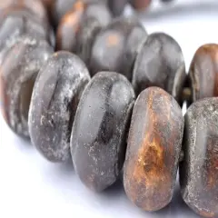 The Bead Chest Matte Kenya Brown Bone Beads Large 23mm African Round Large Hole 27 Inch Strand Handmade