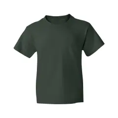 JERZEES&reg; Dri Power Youth 50/50 Poly Cotton Crewneck Short Sleeve T-Shirt Forest green