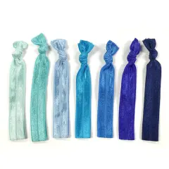 Wrapables Assorted Ribbon Hair Ties Ponytail Holders, Ice