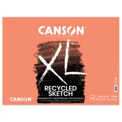 Canson Recycled Sketch Pad - 18" x 24", Fold-over, 50 Sheets