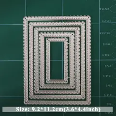 Metal Rectangle Frame Nesting 5 Piece Dies Set