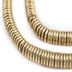 The Bead Chest Brass Donut Beads 8mm, Full Strand of Quality Metal Spacers for DIY Jewelry Design