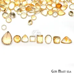 Citrine Gemstone, 100% Natural Faceted Loose Gems, November Birthstone, 10-20mm, 100 Carats, GemMartUSA (CI-60010)