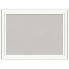 Craftsman White Wood Framed Corkboard, Grey Cork