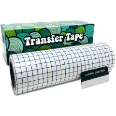 Vinyl Transfer Paper Tape Roll Transfer Tape Vinyl 50 Feet Clear Contact Paper 12" Roll Paper Transfer Tape for Vinyl Wood and Heat Transfer HTV with Grid
