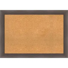 Hardwood Wood Framed Corkboard, Natural Cork Hardwood Chocolate