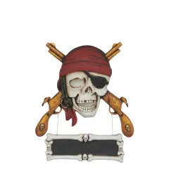 Pirate Skull Gun Sign Statue