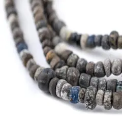 The Bead Chest Grey Ancient Djenne Nila Glass Beads 4mm Mali African Seed 24-28 Inch Strand Handmade