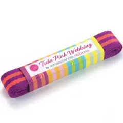 1 " Wide Tula Pink Webbing - watermelon / plum (2yd cut)