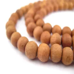 The Bead Chest 6mm Sandalwood Mala Beads: Fragrant Aromatic Wooden Meditation Beads for Yoga, Jewelry, Necklace, Chanting Genuine Nepal Product
