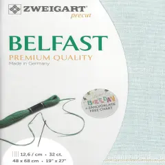Precut Zweigart Belfast 32 count Greyish Blue