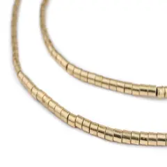 The Bead Chest Brass 3mm Tube Beads, Full Strand of Quality Metal Spacers for DIY Jewelry Design