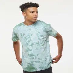 Dyenomite&reg; Best Stylish Crystal Tie Dyed Crewneck Short Sleeve Tee Moss