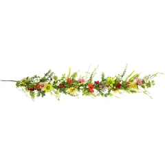 Northlight Poppy and Eucalyptus Spring Garland - 5' - Red and Yellow