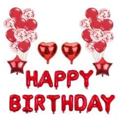 Hot Happy Birthday Decoration Multiple Color Banner Balloons Set Party Supplies Red