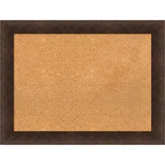 Warm Walnut Wood Framed Corkboard, Natural Cork