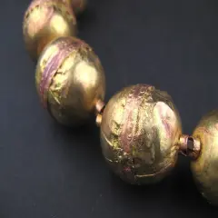 The Bead Chest Jumbo Artisanal Ethiopian Beads (Brass, 14 Beads)