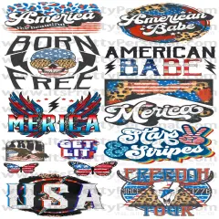 DESIGN #18- American Babe DTF Gang Sheet 22"x48" (Fabric Transfers)