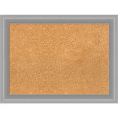 Peak Polished Nickel Narrow Framed Corkboard, Natural Cork