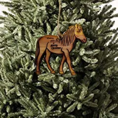 Wishing you a Merry Christmas PONY - Cedar Ornament