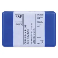 R&F Encaustic Paint Block - Cerulean Blue Chromium, 333 ml block